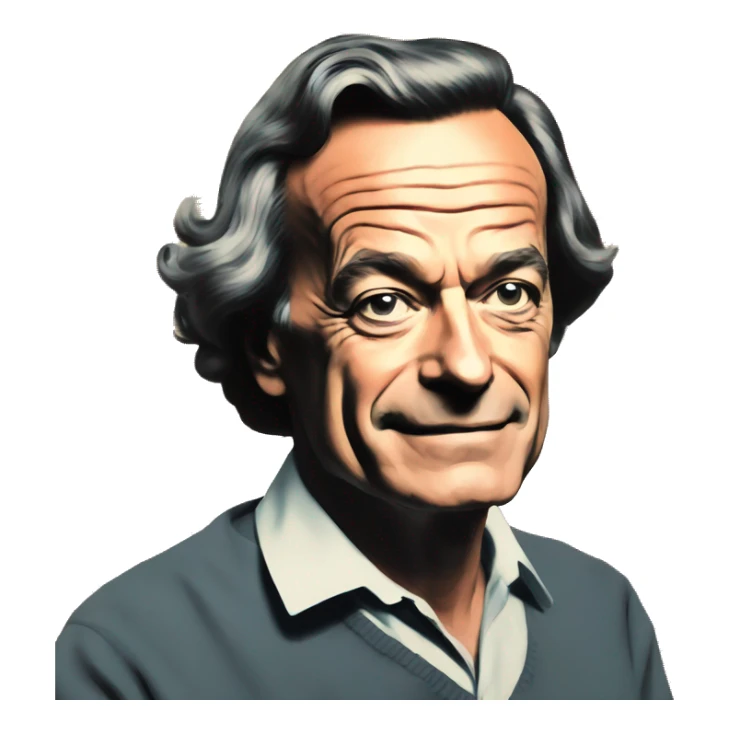 Richard Feynman's portrait in pop art style sticker
