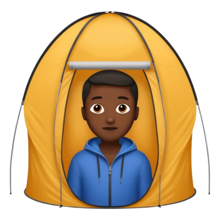 Tall Oval Narrow Pop up one person tent black sticker