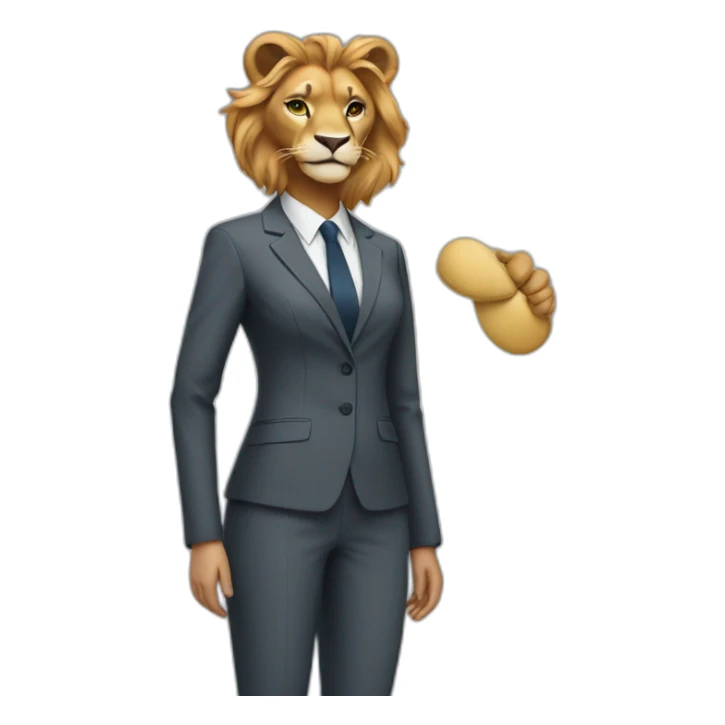 lioness in a professional female suit sticker