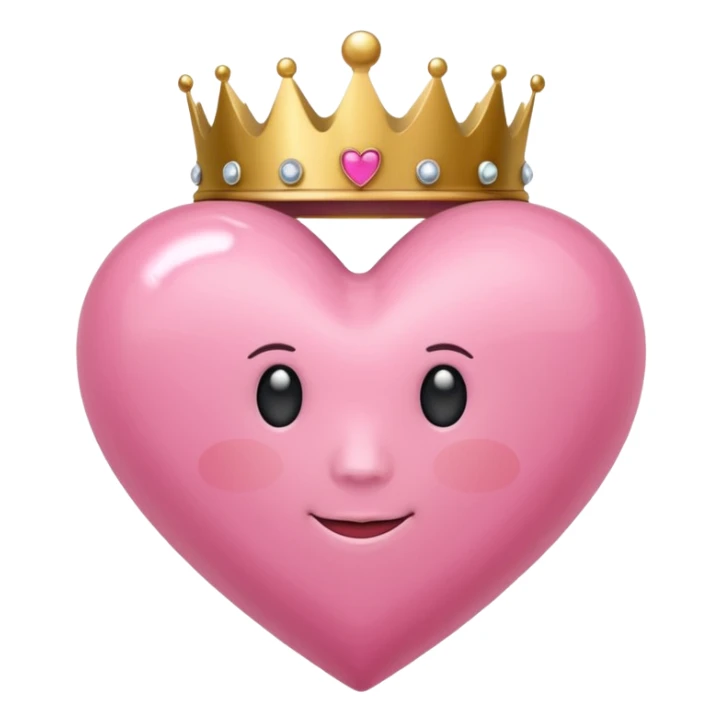 appls defeault pink heart with a crown sticker
