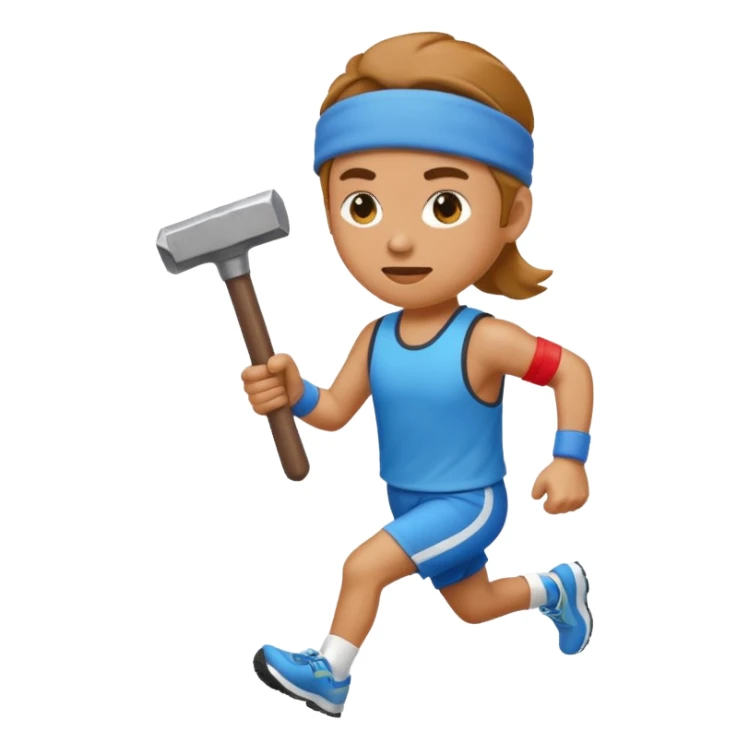 An emoji representing the ironman challenge event long-distance marathon for an mmorpg player who crafts everything themselves the hard way, and does not buy or sell items in-game. sticker