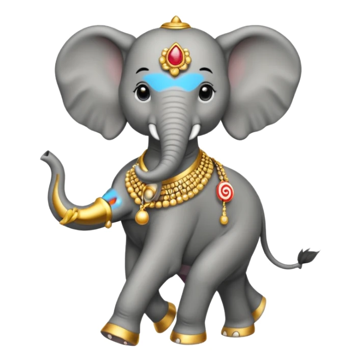 elephant walking out of target wearing jewelry sticker