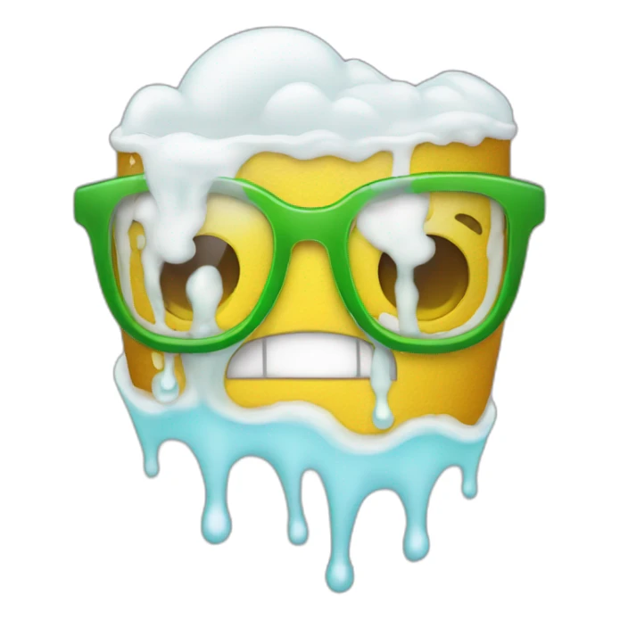 To big glasses with cheers where foam is dripping  sticker