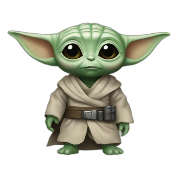 Baby Yoda with a nier sticker