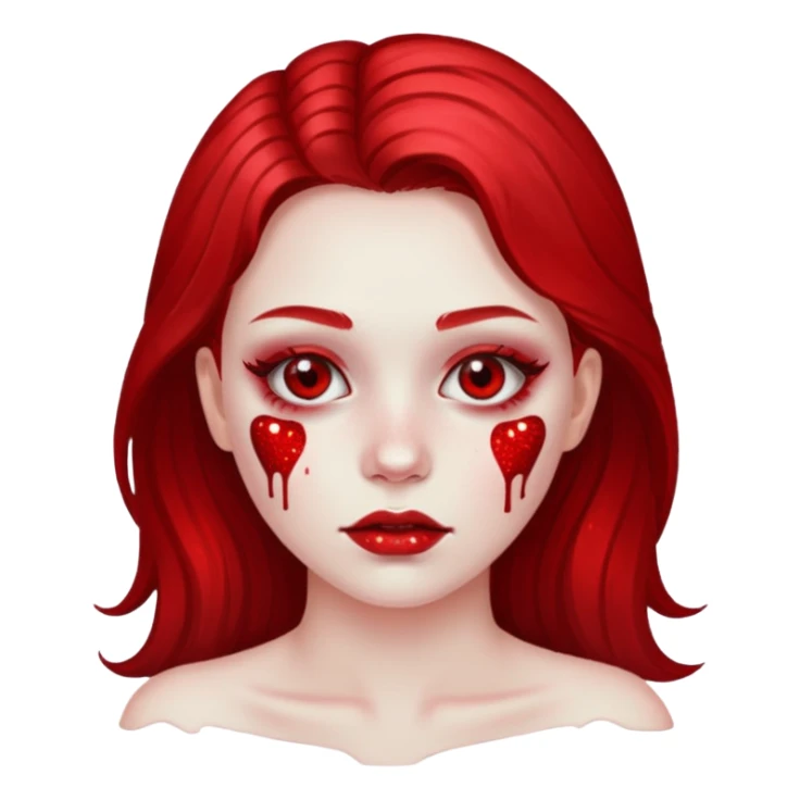 red glitter girl dead sticker