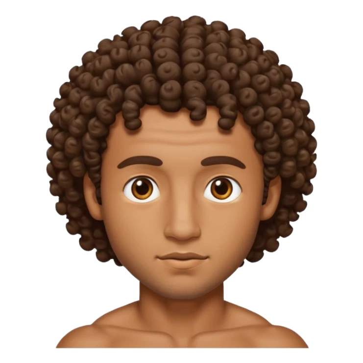 chico moreno con rulos y abdomen marcado sticker