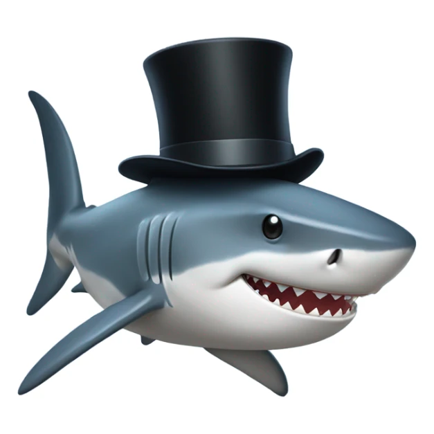 Shark with a top hat sticker