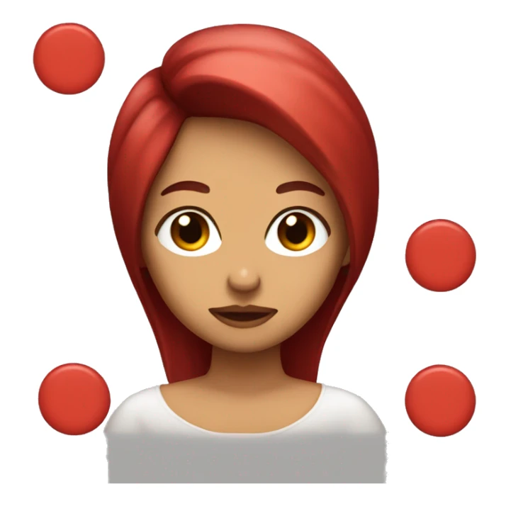 chica con pelo rojo, ojos marrones y pearcing en la nariz sticker