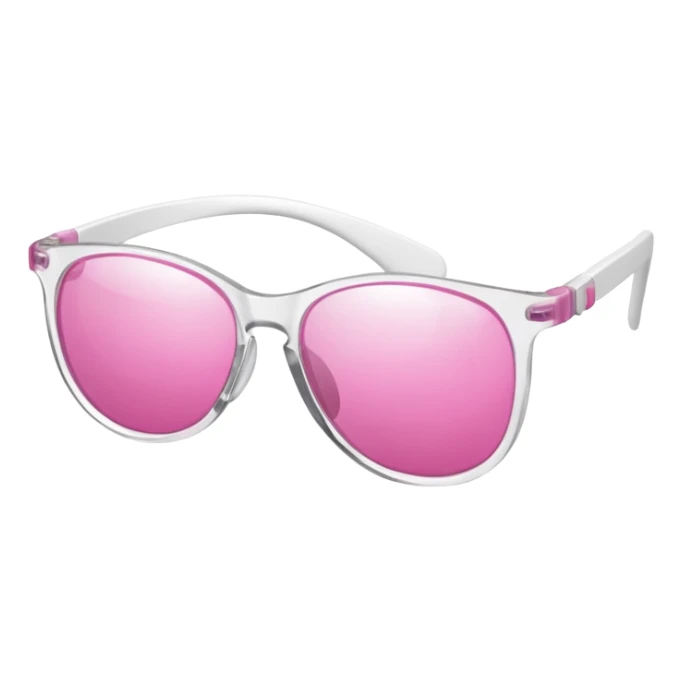 protective glasses with pink lenses and adjustable safety strap, elastic band sticker