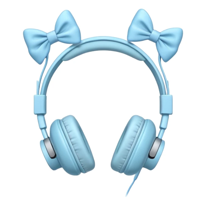 🎧 with pastel blue bows right on top of both ear cups sticker