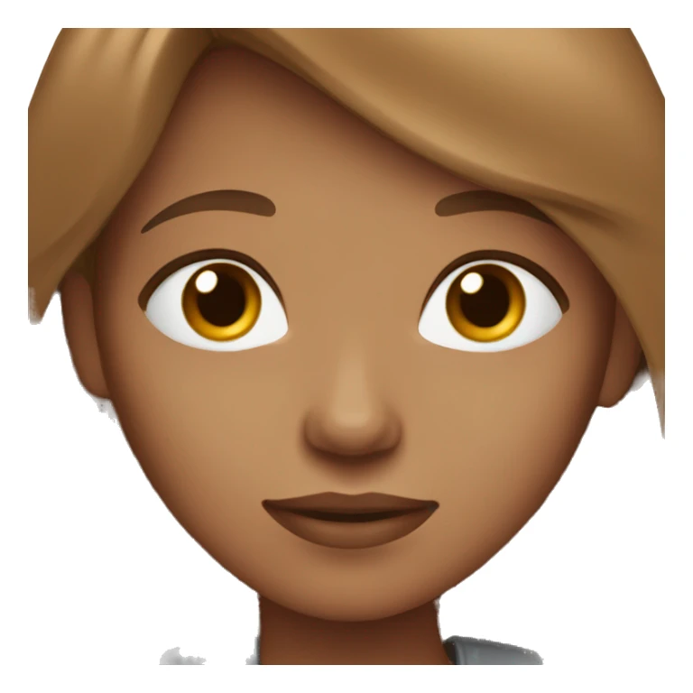 dark red hair girl, light brown skinned, dark brown hair sticker