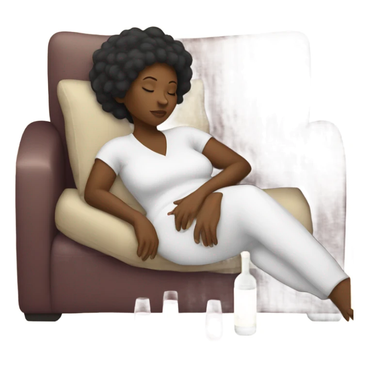 Black woman sleep with bottle of wine in hand sticker
