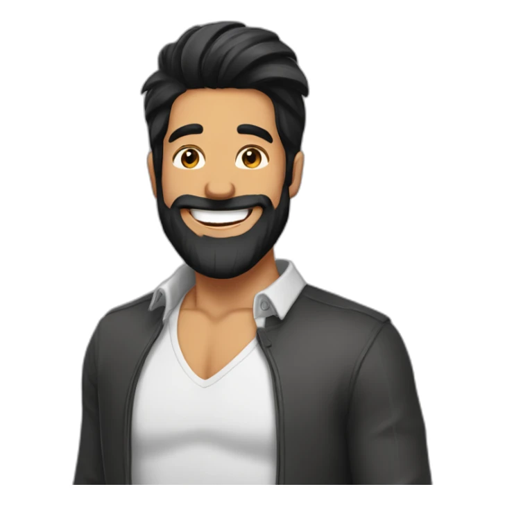 bearded-punjabi-combover-man-black-hair-laughing sticker