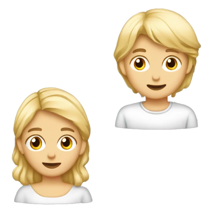 Grauhaariger junger Mann und blondes Mädchen, beide helle Hautfarbe sticker