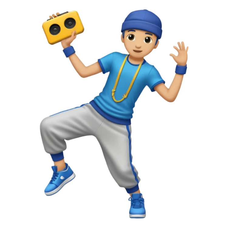 street dancer boy with music item sticker