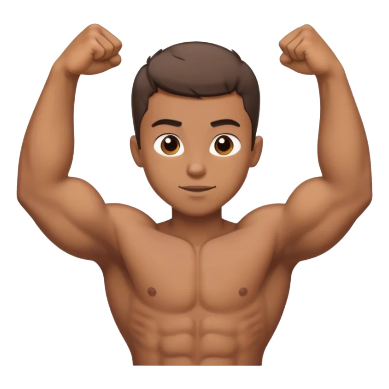 Brown Shirtless guy with short hair flexing sticker