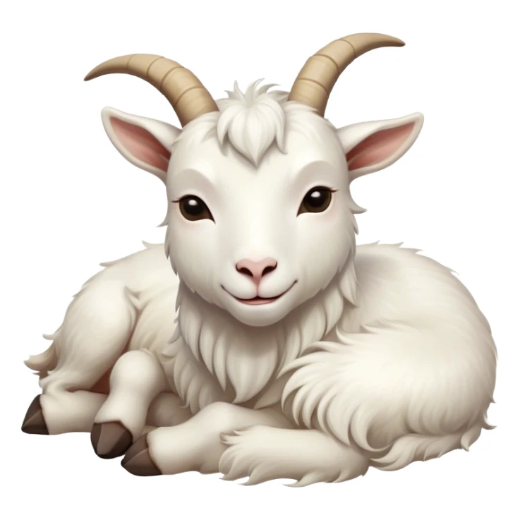 Meme-Worthy Cute Sleeping White Goat Portrait Emoji, Head resting peacefully with a contented smile, showcasing a delightfully sturdy build and a luxuriously soft white fur, eyes shut in a serene, restful nap, Simplified yet hilariously adorable features, highly detailed, glowing with a soft, drowsy light, high shine, relaxed and utterly lovable, stylized with an air of playful laziness, bright and heartwarming, soft glowing outline, capturing the essence of a comically sleepy goat, so meme-worthy it feels like it could instantly become the next viral sensation of adorable slumber! sticker