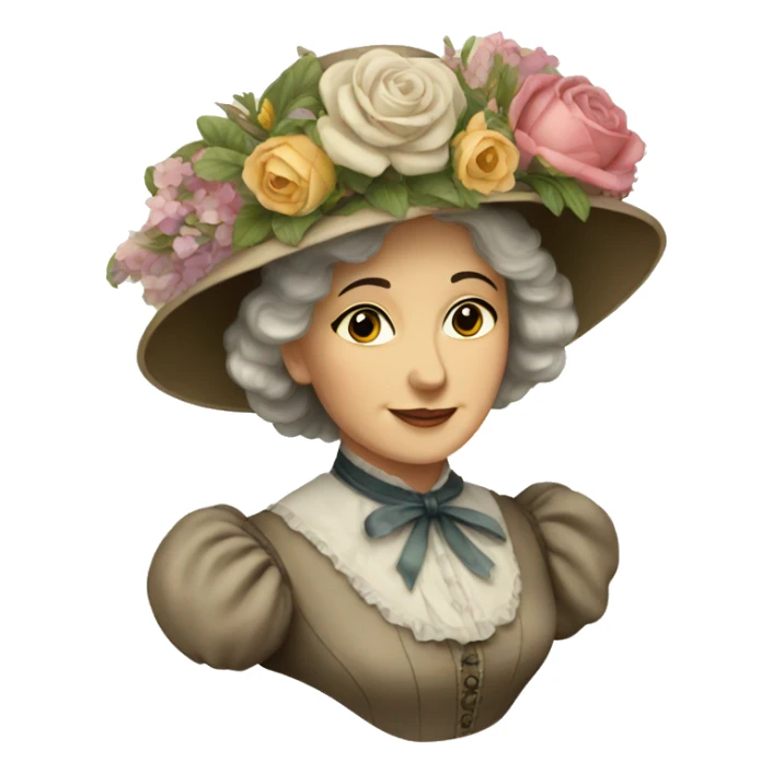 victorian lady  with flowers sticker