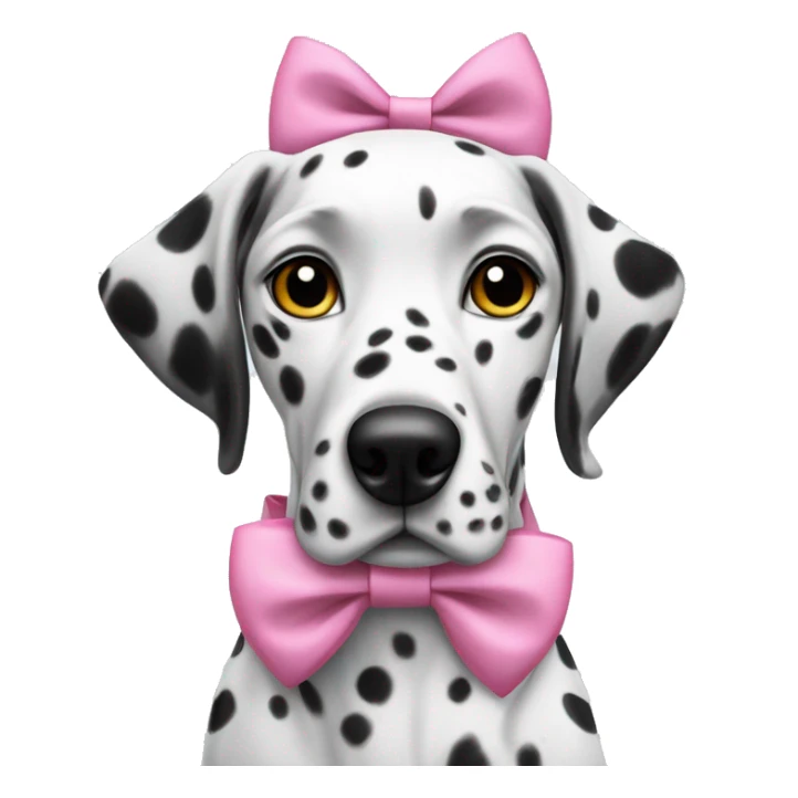 Dalmatian with pink bows on ears sticker