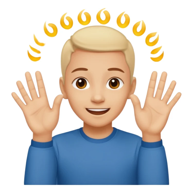 mám radost vyjádřeno rukama českým jazykem pro neslyšící sticker