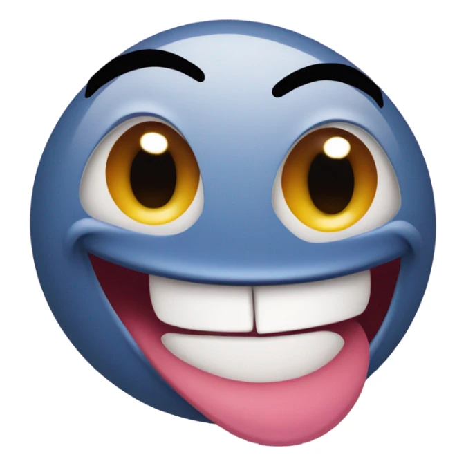 Freaky emoji with tongue out sticker