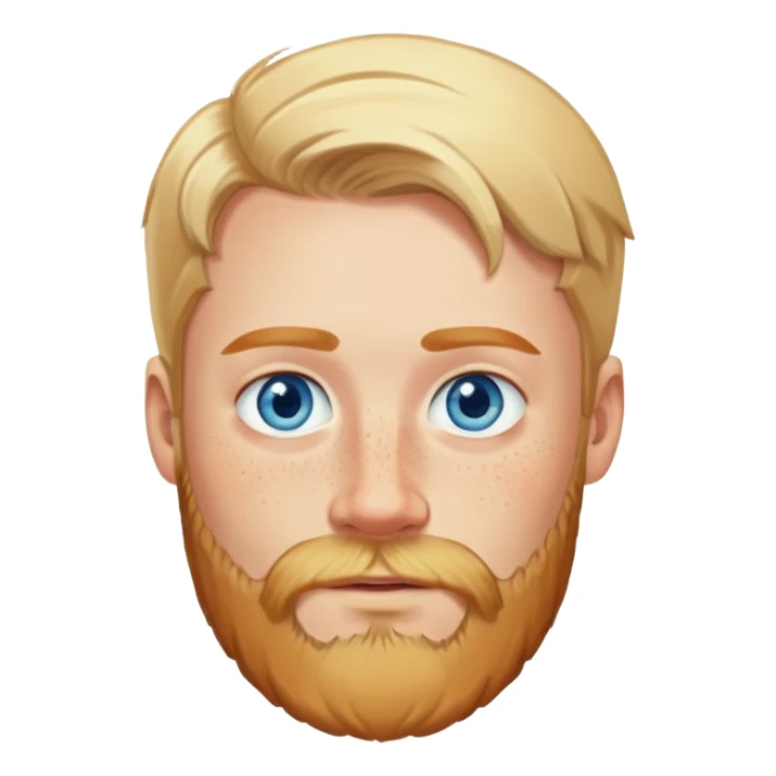 Norwegian Blonde Man with beard with blue eyes and freckles  sticker