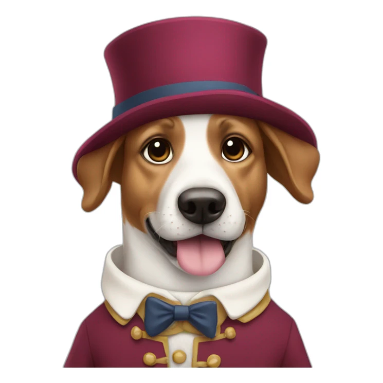 funny dog wearing french clothes sticker