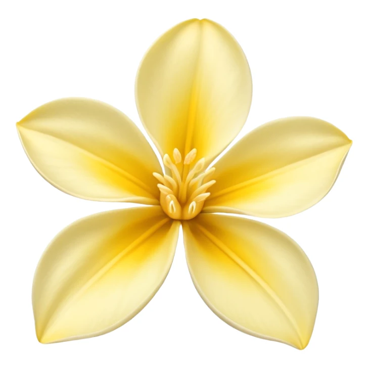 a vanilla flower with pale yellow petals, elegant and minimal, soft background sticker