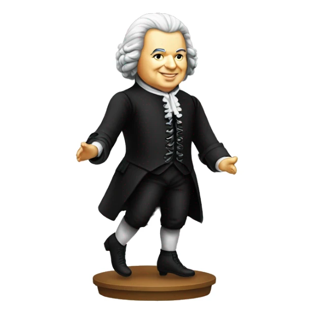 johann sebastian bach standing on his feet sticker