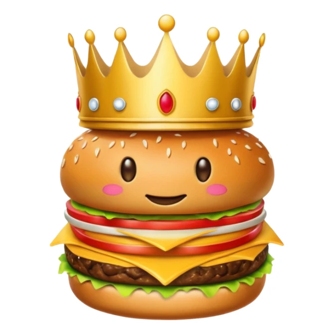 Emoji burger yang ada mahkotanya  sticker