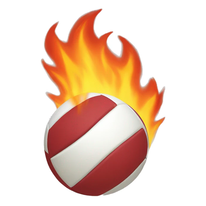 Fire coming out of volleyball sticker