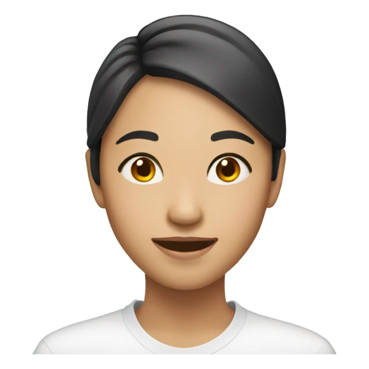 asian young women satisfied sticker