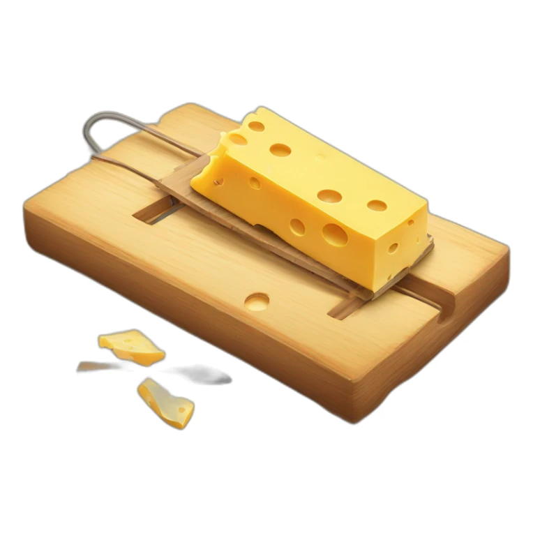 mouse trap with a little piece of cheese on it sticker