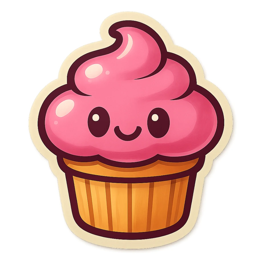 pink sticker, playful and cute, simple design sticker