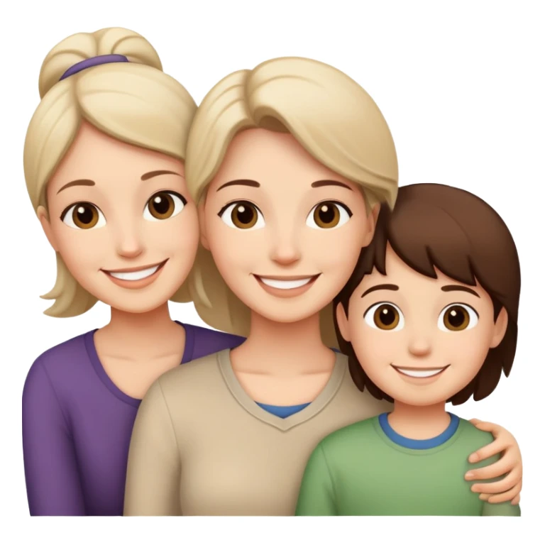 happy moments with mother and son and daughter sticker