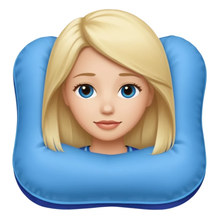 blonde woman using travel pillow  sticker