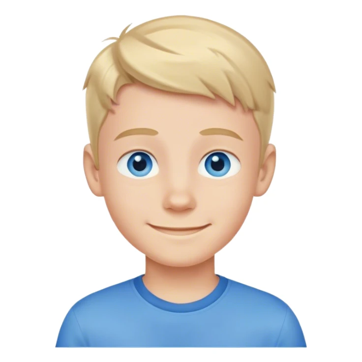 smiling boy in blue shirt blue eyes sticker