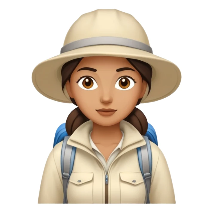 hiking woman cream clothes sticker