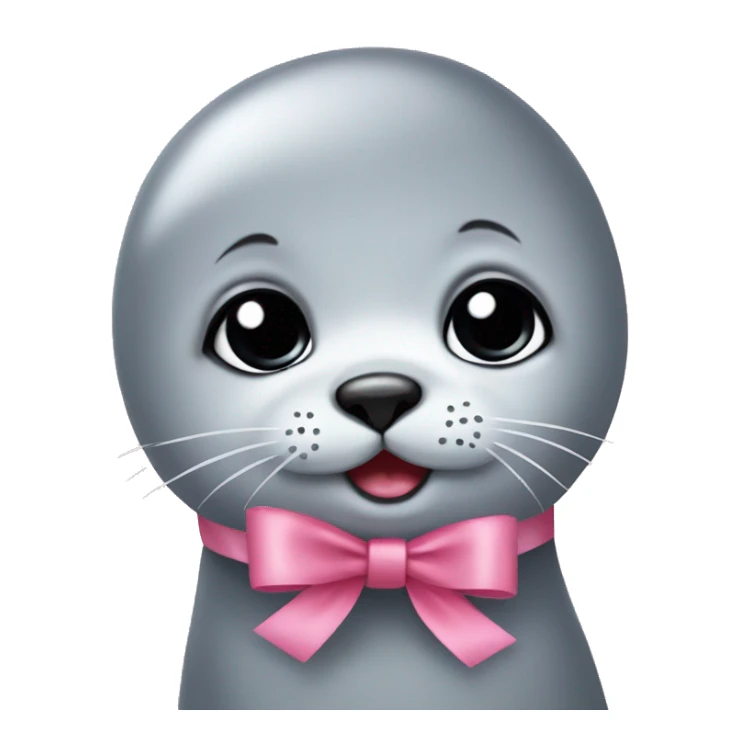 baby seal with bow coquette sticker