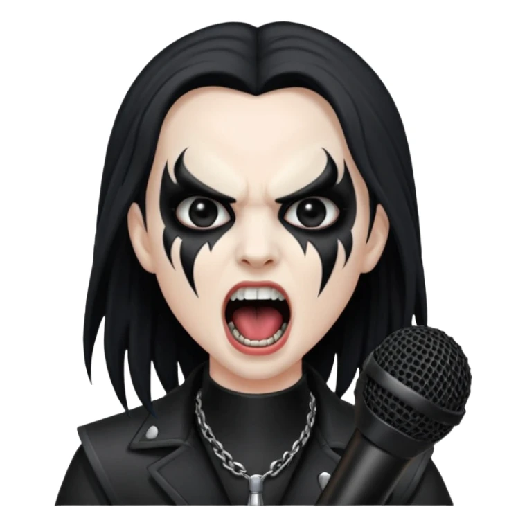 Black metal musician, screaming with mirophone sticker