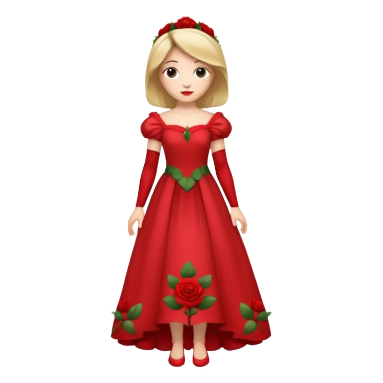 princess in a red rose dress full body sticker