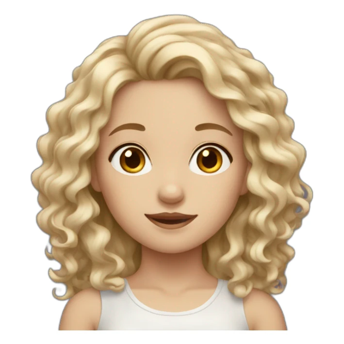 fair-skinned girl with wavy hair sticker