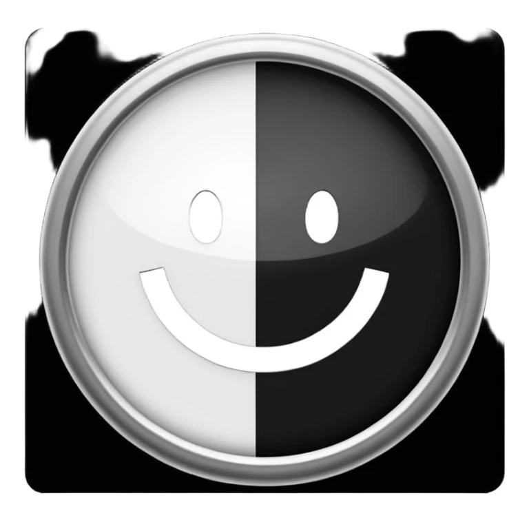 Círculo totalmente negro, adentro del círculo un símbolo de encendido y apagado en color blanco sticker