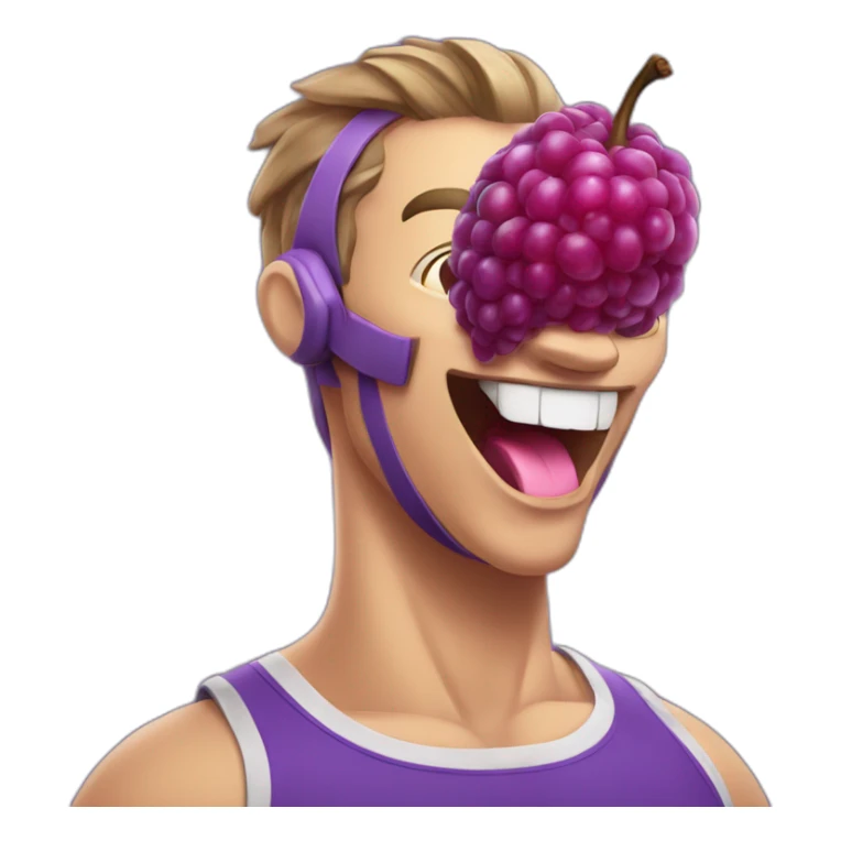 purple fruit tongue out sweating gym sticker
