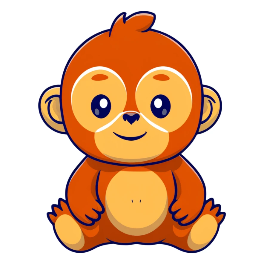 baby orangutan with big eyes sticker