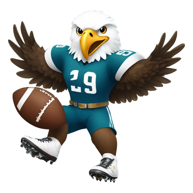 Eagle playing football  sticker