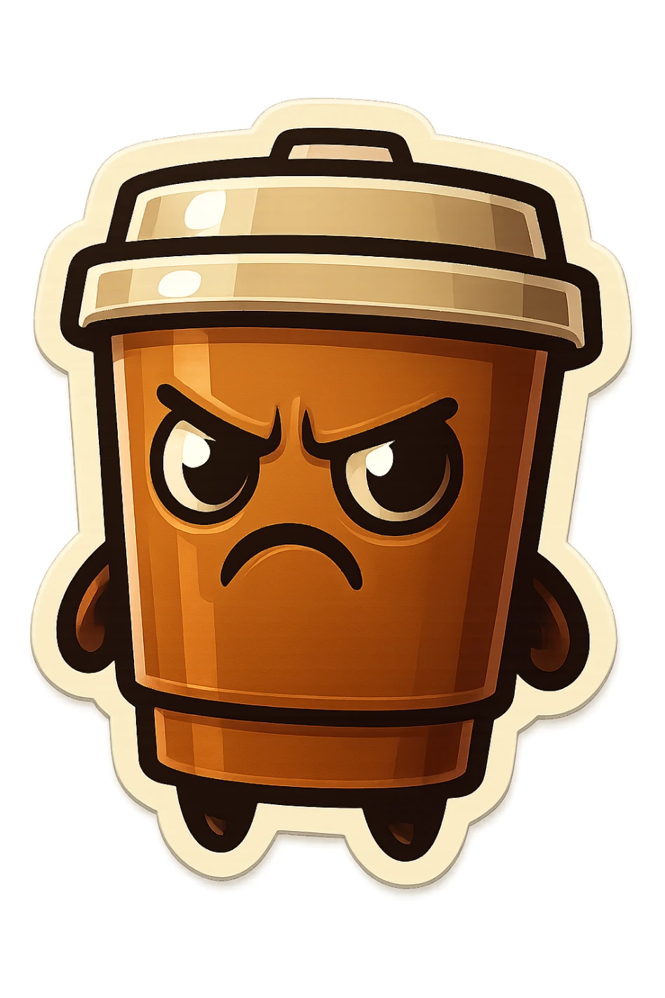 Tall coffee cup, annoyed, disturbed sticker