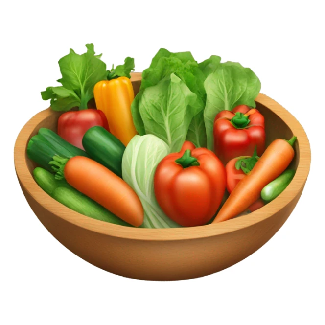 Vegetable salad in a wooden bowl sticker