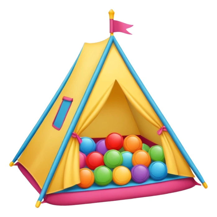 kids tent filled with toys sticker