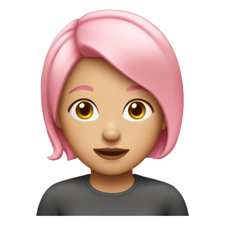 Girl with short pink hair sticker